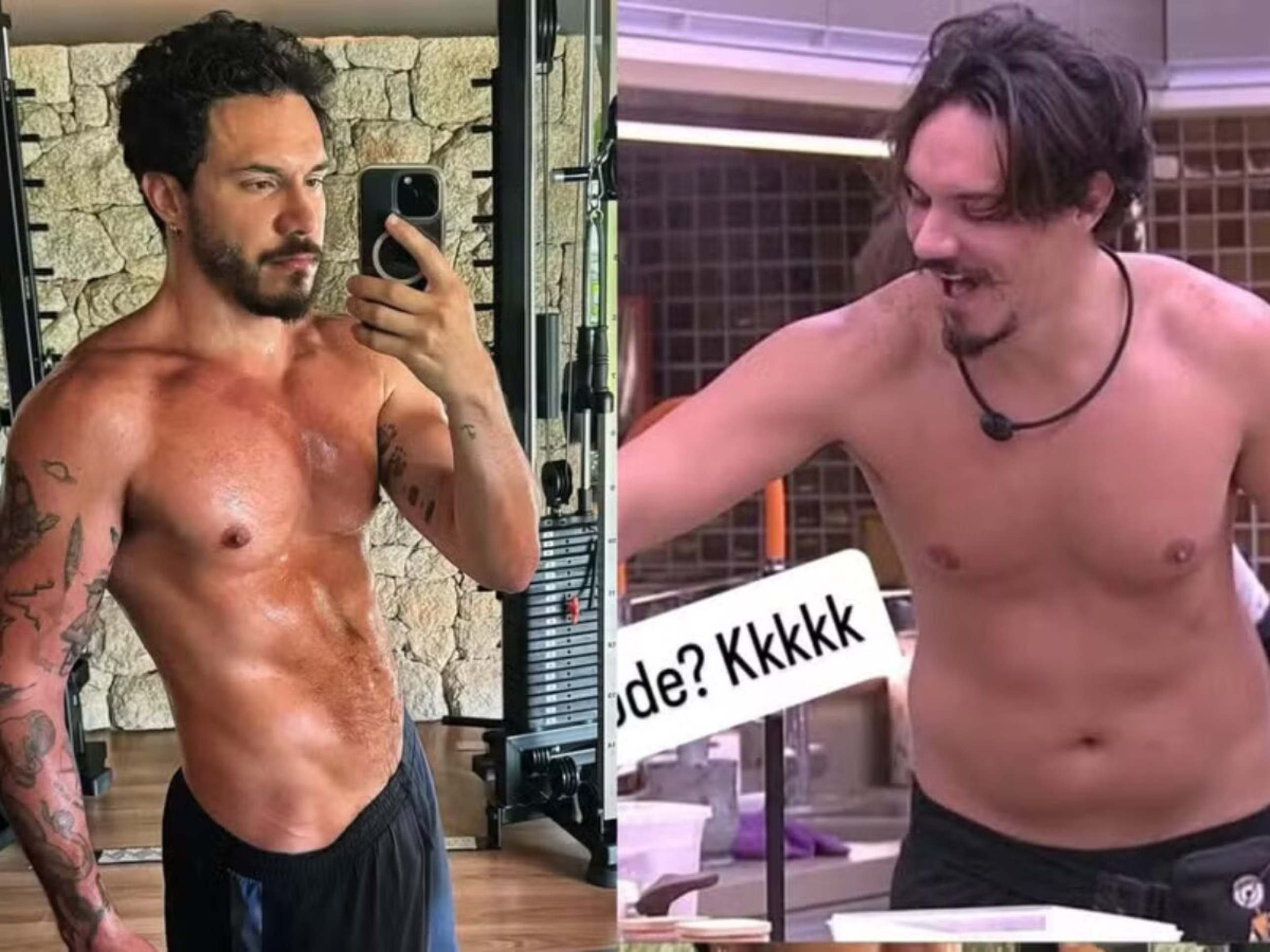 Eliezer posa sem camisa e visual é comparado com o que ele tinha no BBB22 -  (crédito: Observatorio dos Famosos)