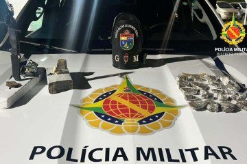 Homem transportava drogas em cadeirinha e bolsa de bebê em Brazlândia -  (crédito: PMDF / Divulgação)
