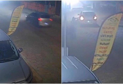Atropelamento ocorreu por volta das 4h, na Rua Capitão Modesto Vieira, no Centro da cidade -  (crédito: Câmera de monitoramento/Reprodução)
