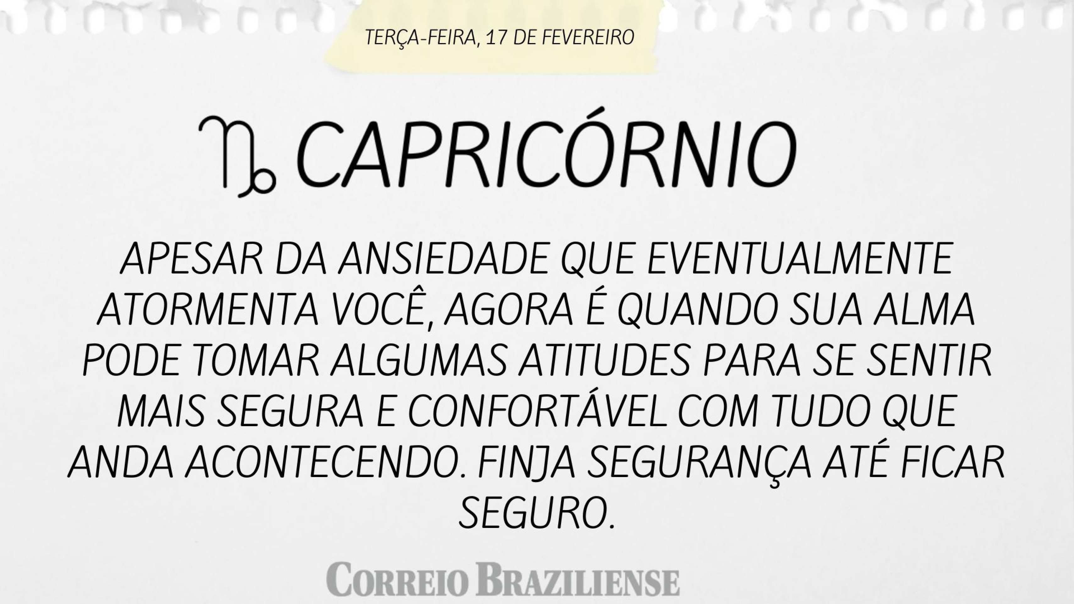 Hor&oacute;spoco desta ter&ccedil;a-feira (17/2)