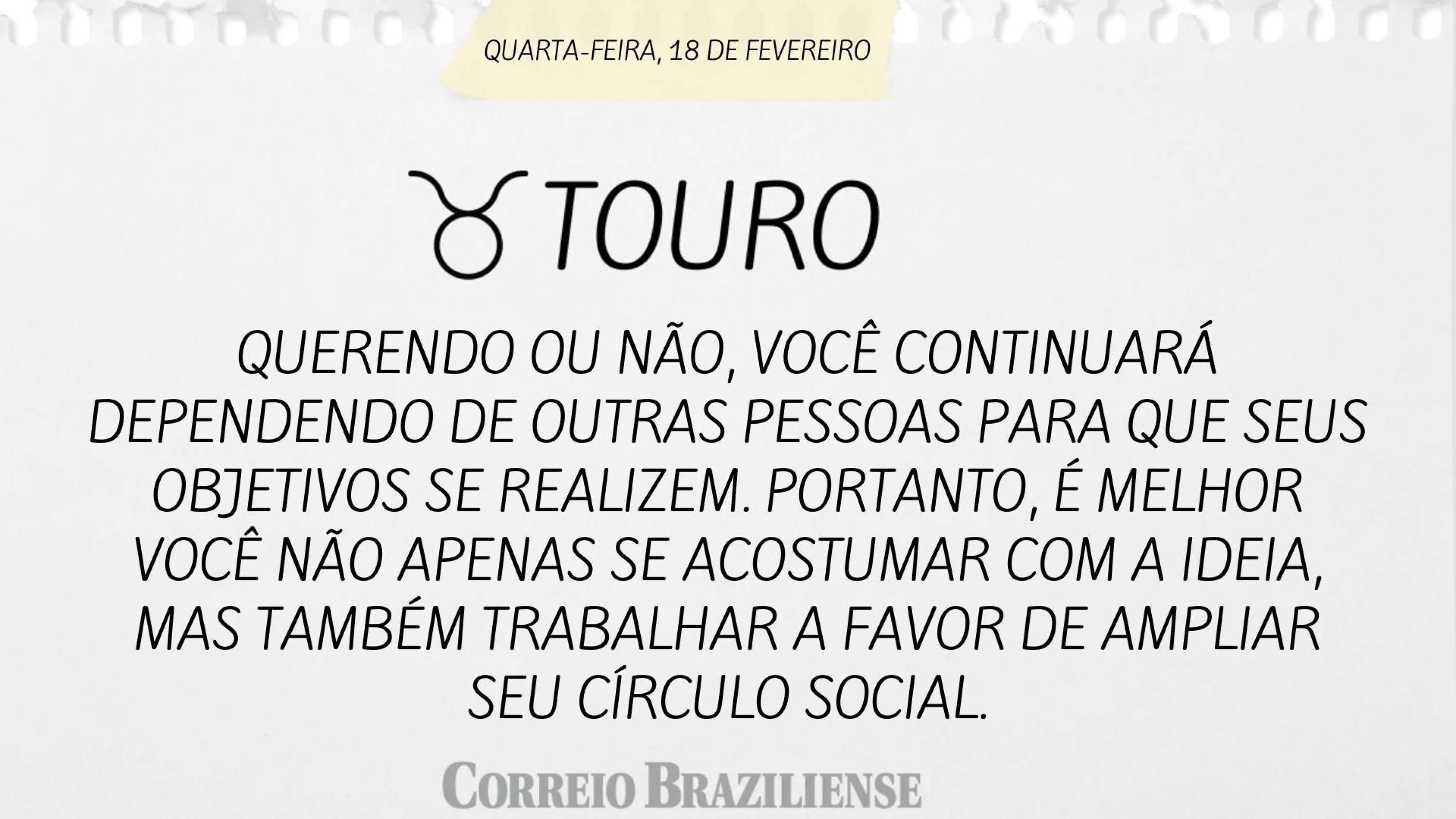 Hor&oacute;spoco desta quarta-feira (18/2)
