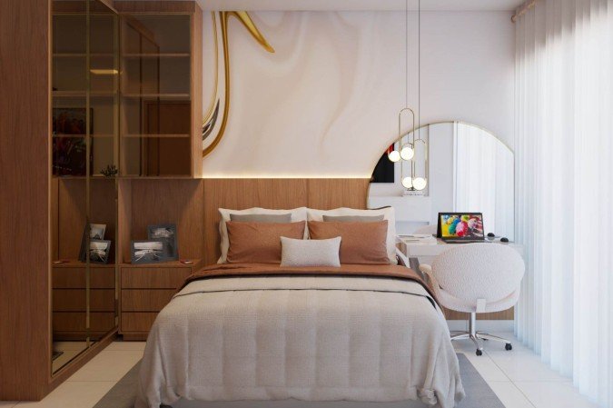 Acoplando espelho e gavetas estrat&eacute;gicas a uma mesa, ela cria a dupla fun&ccedil;&atilde;o de escrivaninha e penteadeira 