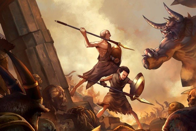 Nessa versão do jogo, Kratos e Deimos exploram os arredores de Esparta atrás de um guerreiro que deserdou e fugiu