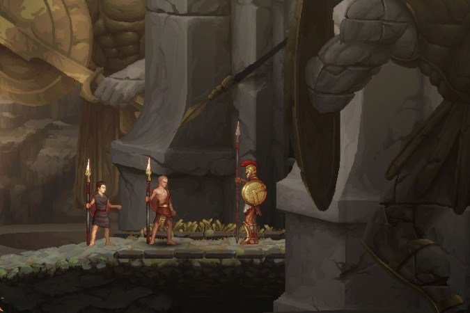 Nessa versão do jogo, Kratos e Deimos exploram os arredores de Esparta atrás de um guerreiro que deserdou e fugiu