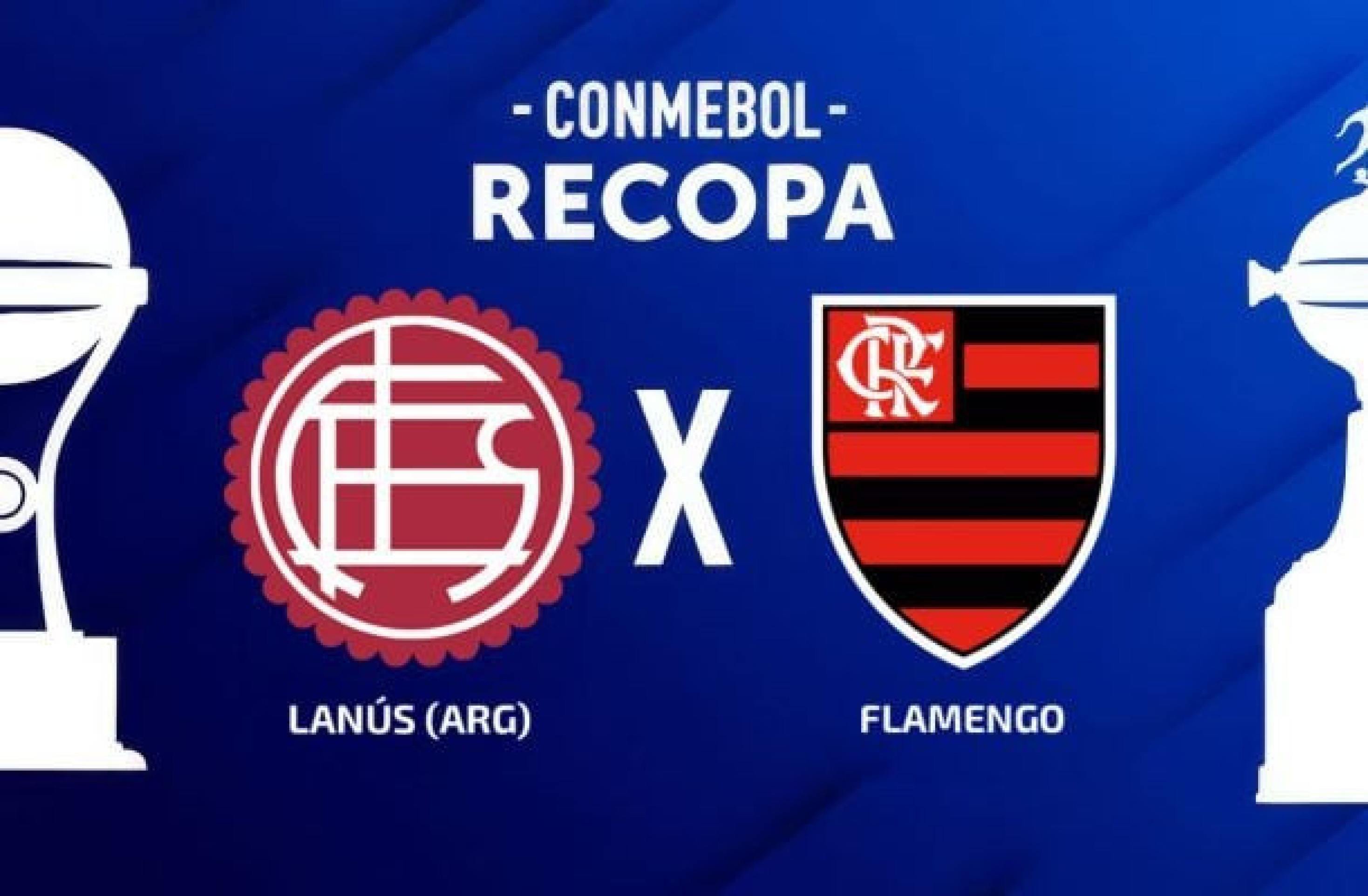 Lanús (ARG) e Flamengo duelam pela ida da final da Recopa Sul-Americana - (crédito: Arte: Jogada10) Lanús (ARG) e Flamengo duelam pela ida da final da Recopa Sul-Americana - (crédito: Arte: Jogada10)