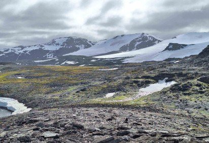 Restos da geleira McCloud, em 2024: região teme aquecimento acelerado -  (crédito: Professor Peter Convey) -Restos da geleira McCloud, em 2024: região teme aquecimento acelerado -  (crédito: Professor Peter Convey)