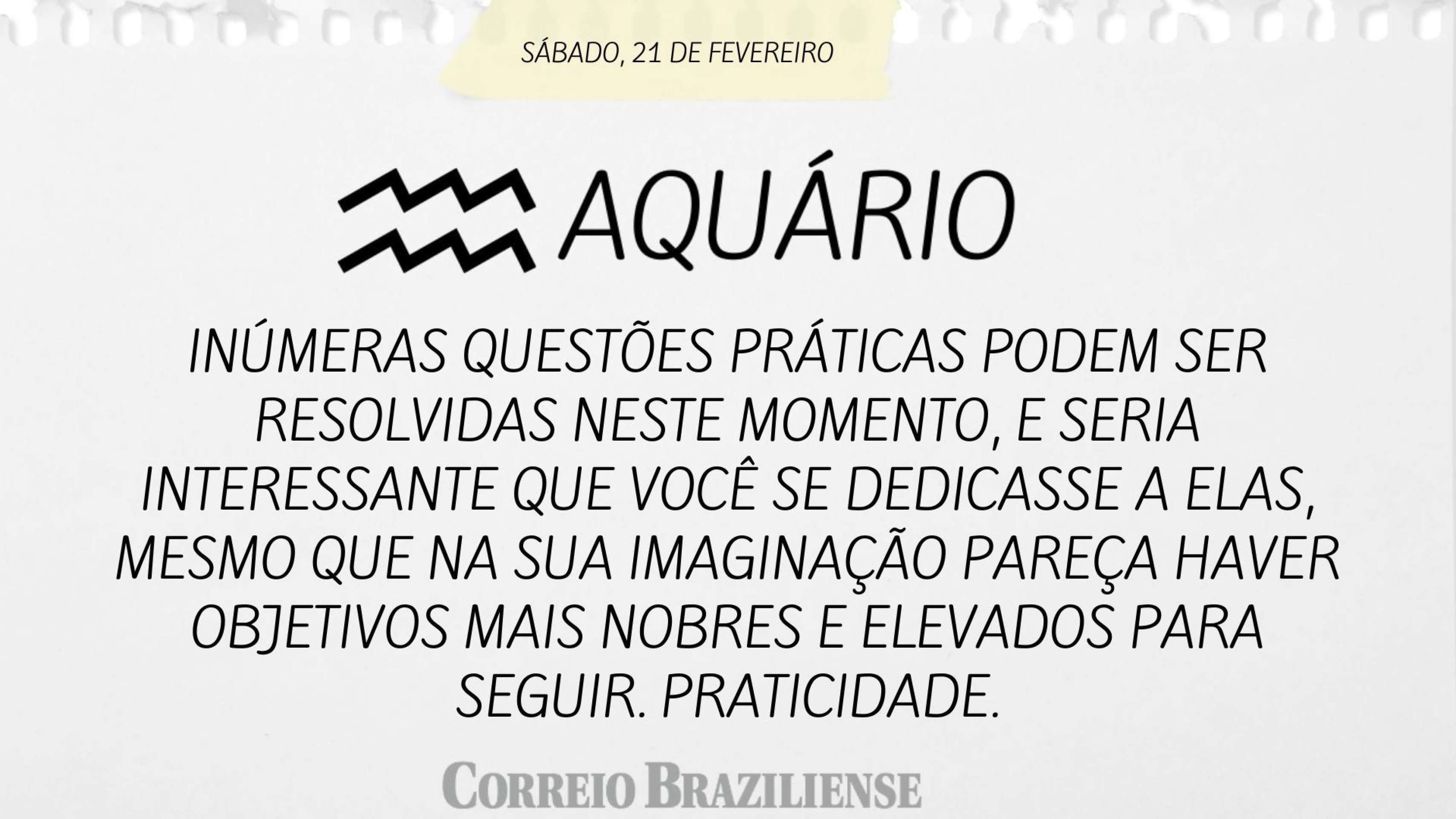 Hor&oacute;scopo deste s&aacute;bado (21) - Aqu&aacute;rio