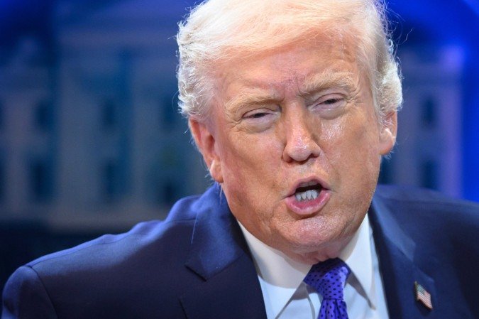 Donald Trump fala em coletiva de imprensa na Casa Branca, em 20 de fevereiro de 2026 - (crédito: MANDEL NGAN /AFP) Donald Trump fala em coletiva de imprensa na Casa Branca, em 20 de fevereiro de 2026 - (crédito: MANDEL NGAN /AFP)