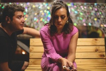 Alexandre Britto 
e a atriz Rberta Bahia 
no set de filmagem  -  (crédito: Fotos: Divulgação )