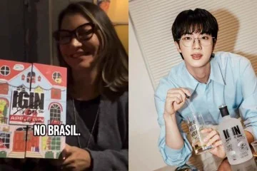 Janja recebeu um gin de criação própria de Jin, cantor do grupo de k-pop BTS, durante visita à Coreia do Sul - (crédito: Reprodução/Instagram @janjalula- Divulgação IGIN) Janja recebeu um gin de criação própria de Jin, cantor do grupo de k-pop BTS, durante visita à Coreia do Sul - (crédito: Reprodução/Instagram @janjalula- Divulgação IGIN)
