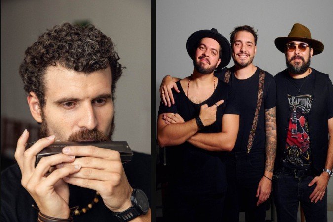 Paulo Lessa e Victor Abreu (guitarra), Túlio Lima (bateria) e Luiz Rubim (baixo) comandam a noite de blues no Clube do Choro - (crédito: Divulgação) Paulo Lessa e Victor Abreu (guitarra), Túlio Lima (bateria) e Luiz Rubim (baixo) comandam a noite de blues no Clube do Choro - (crédito: Divulgação)