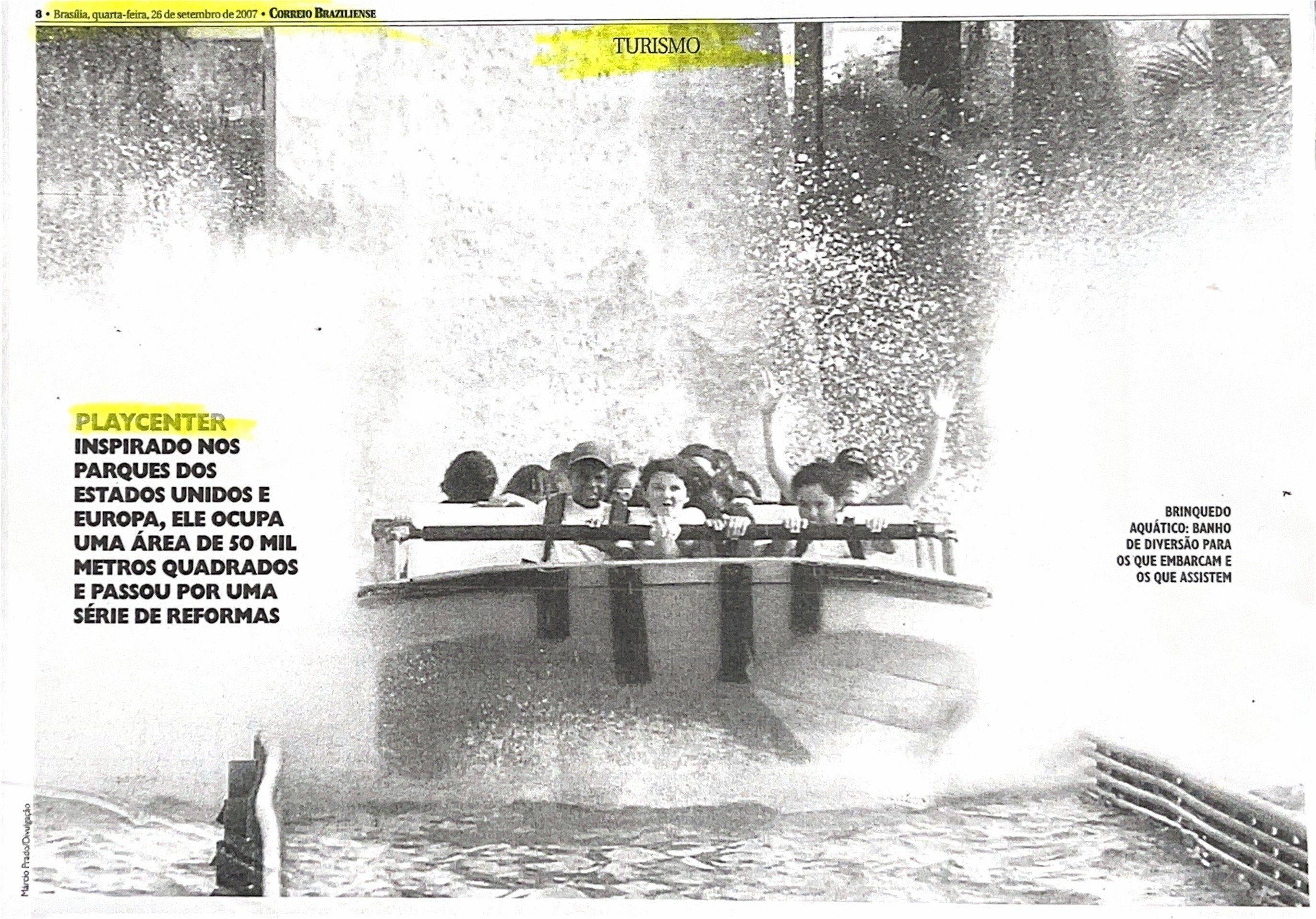 Capa da mat&eacute;ria do Correio de 2007 sobre o Playcenter