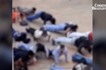 PMs obrigam alunos a fazerem flexões como punição no CED 01 do Itapoã -  (crédito: Material cedido ao Correio)