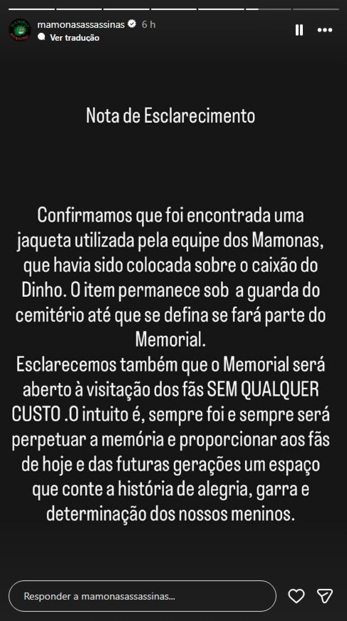 Perfil da marca Mamonas Assassinas publica nota nas redes sociais