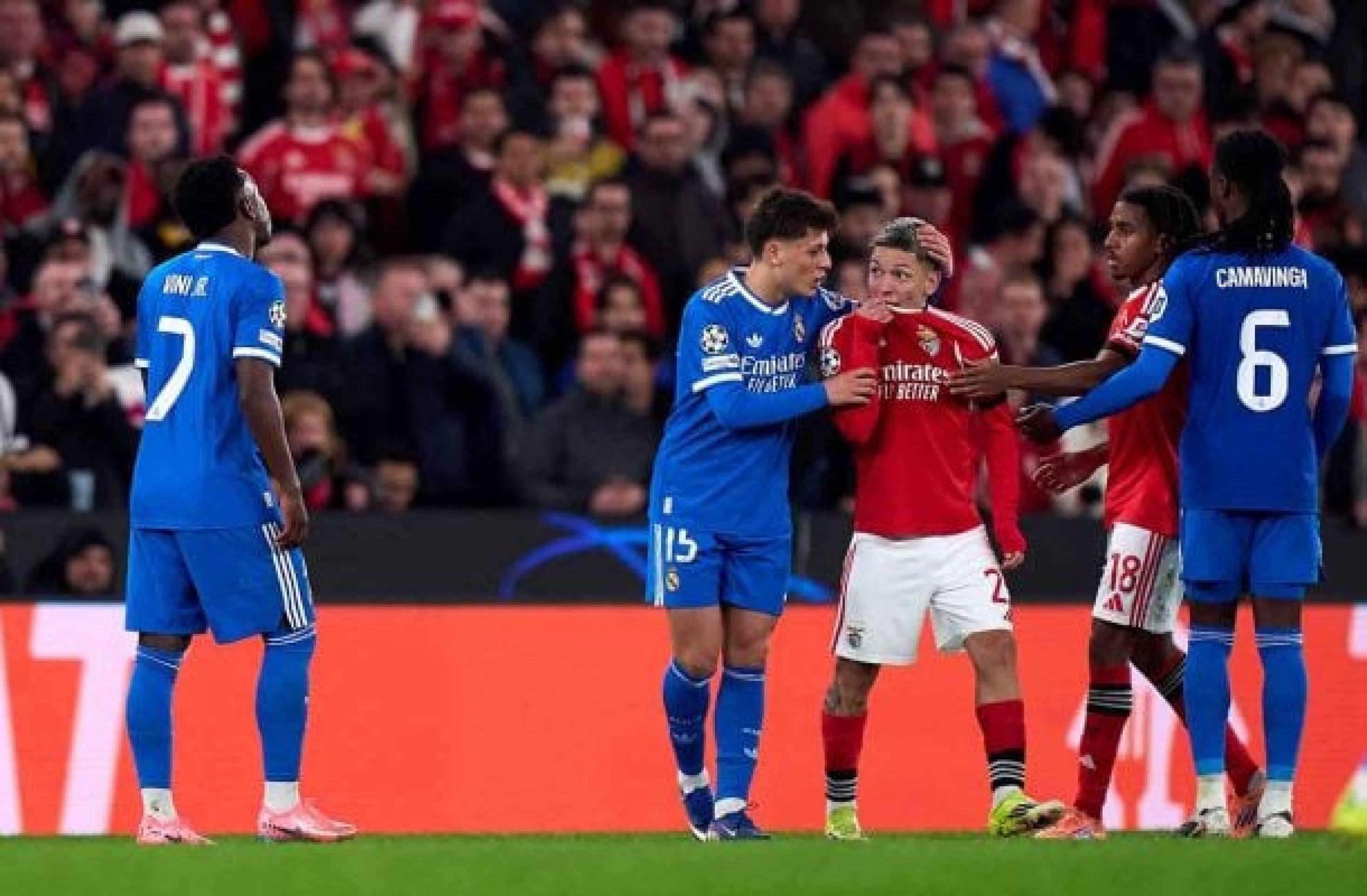Vini Jr sofreu racismo de Prestianni no jogo de ida contra o Benfica, pela Liga dos Campeões - (crédito: Foto: Angel Martinez/Getty Images) Vini Jr sofreu racismo de Prestianni no jogo de ida contra o Benfica, pela Liga dos Campeões - (crédito: Foto: Angel Martinez/Getty Images)