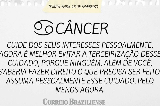 Horóscopo deste sábado (28/2)
