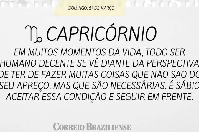 Horóscopo deste domingo (1º/3)
