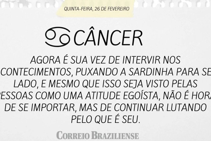 Horóscopo desta quinta (5/3)
