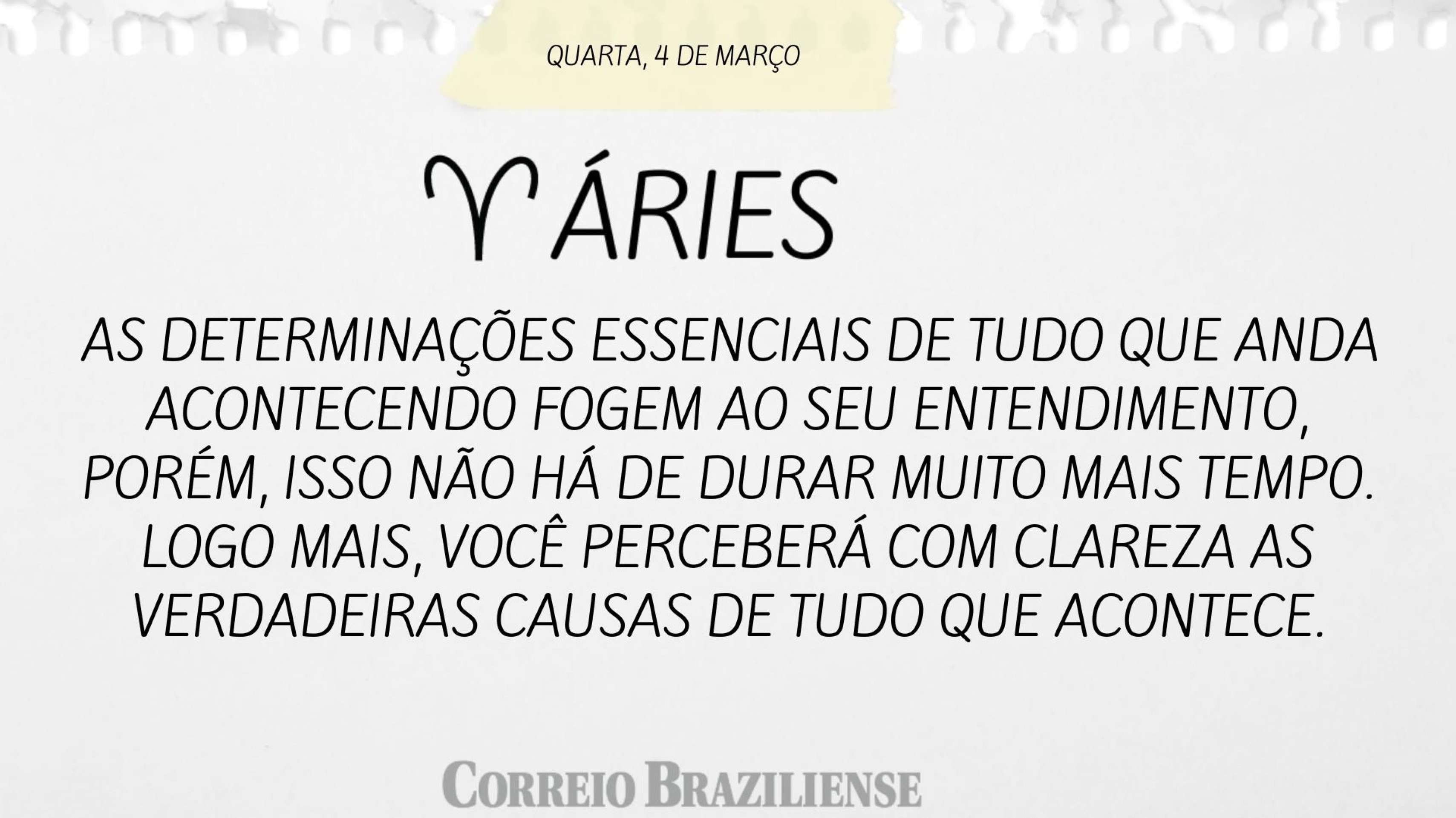 Hor&oacute;scopo desta quarta (4/3)  