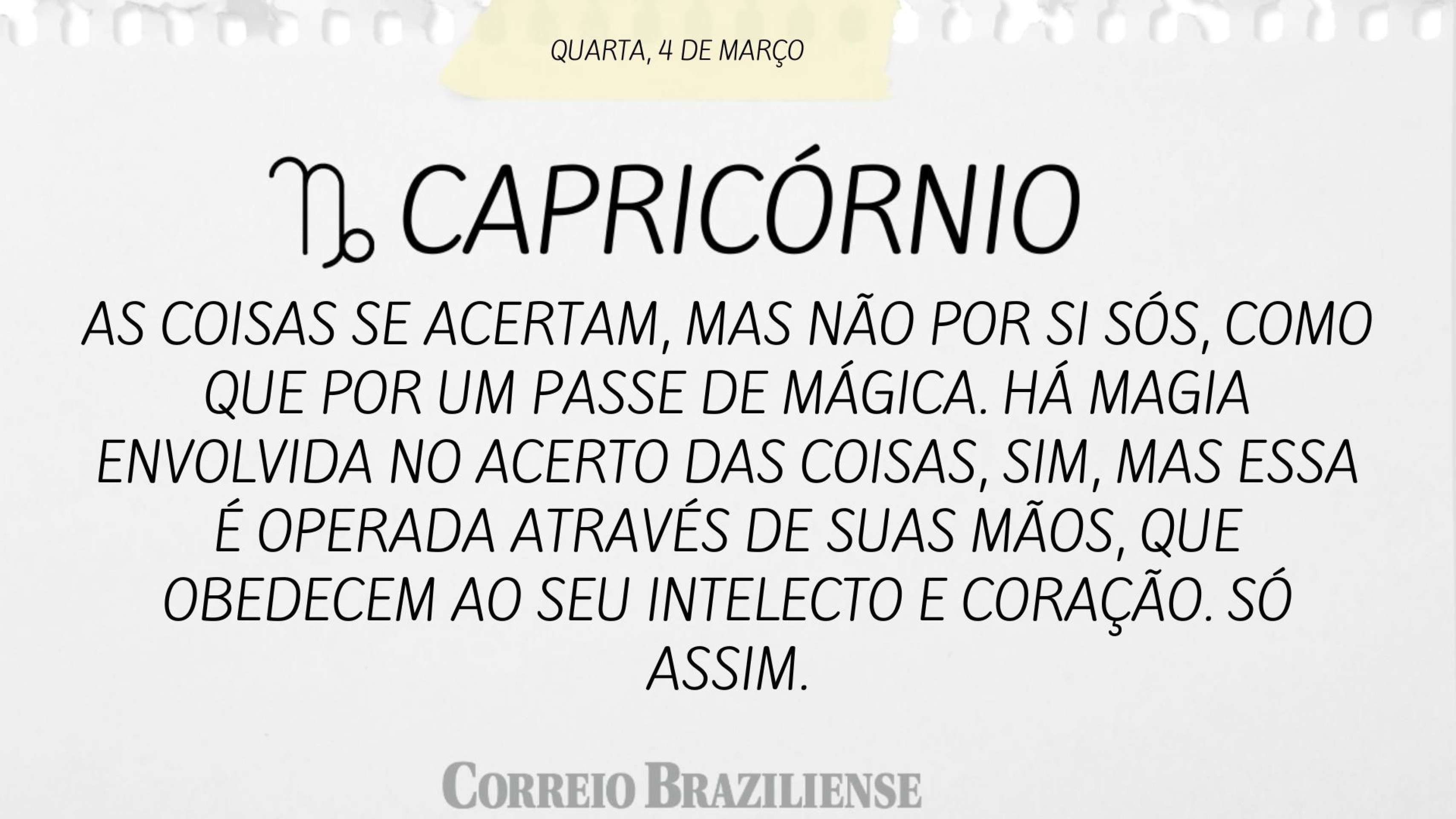 Hor&oacute;scopo desta quarta (4/3)  