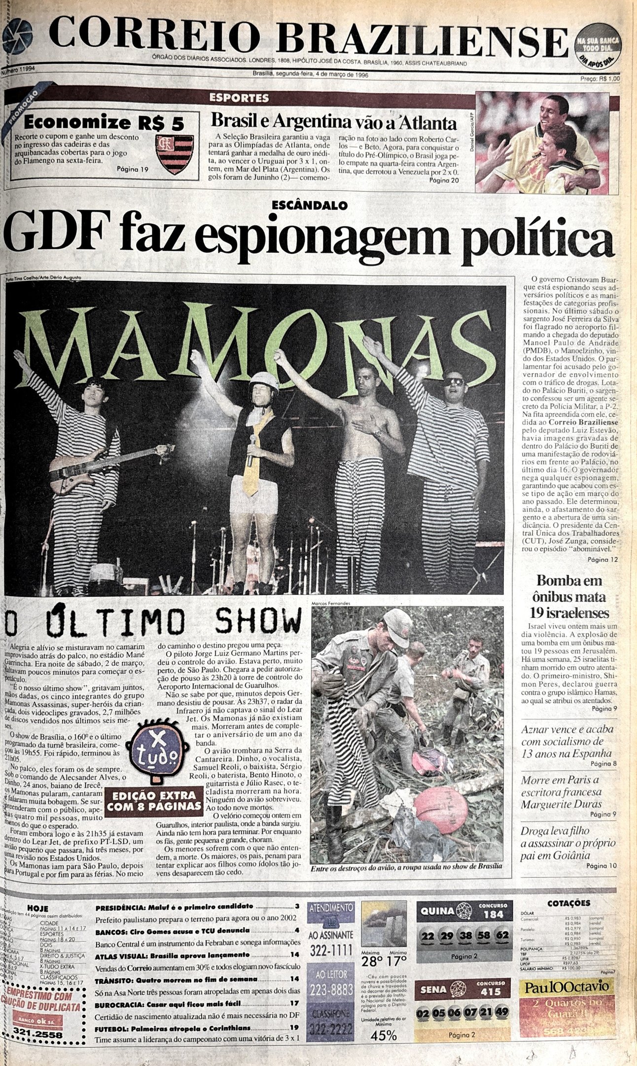 Acervo da cobertura do Correio Braziliense sobre o acidente que vitimou os integrantes da banda Mamonas Assassinas 