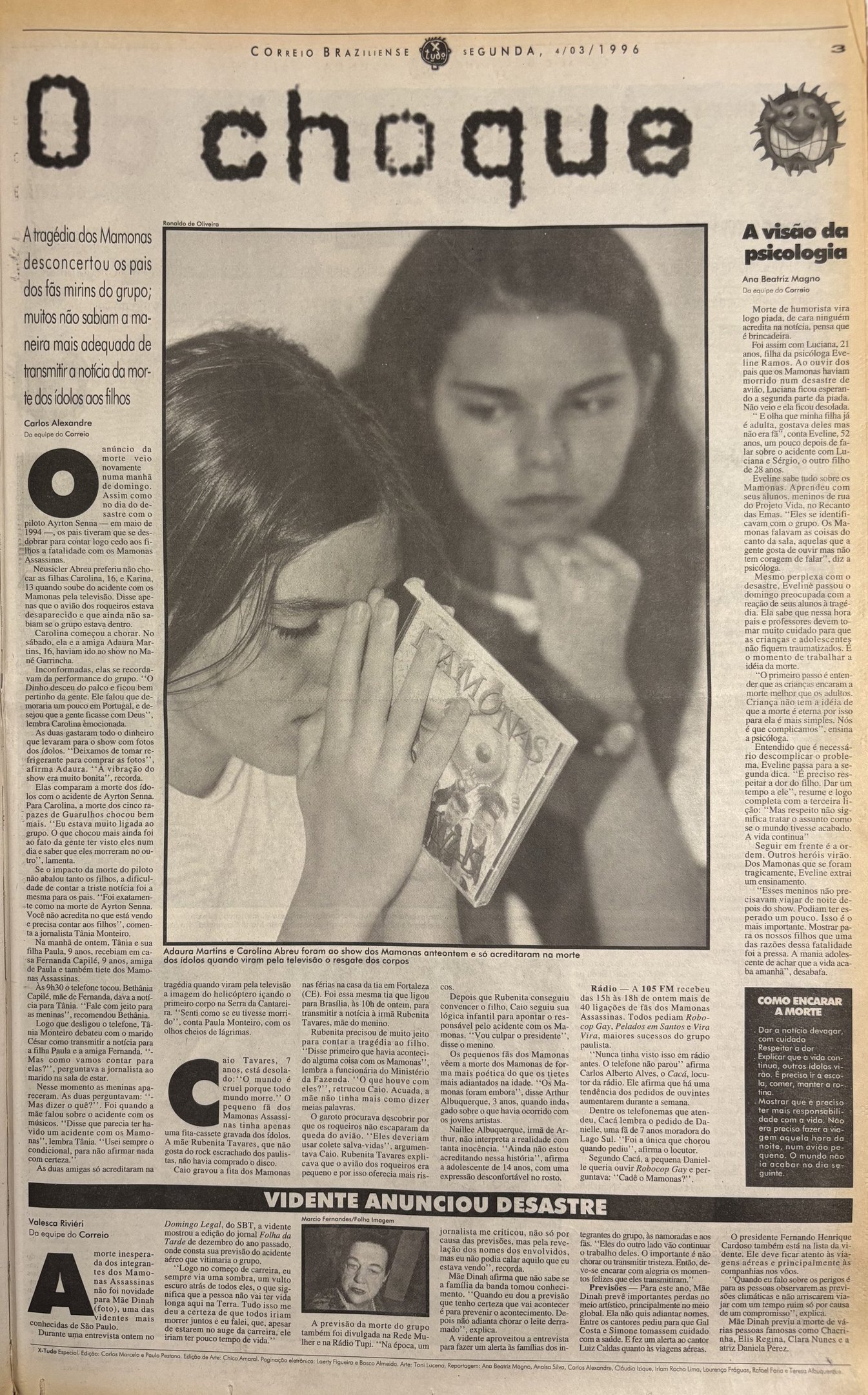 Acervo da cobertura do Correio Braziliense sobre o acidente que vitimou os integrantes da banda Mamonas Assassinas 