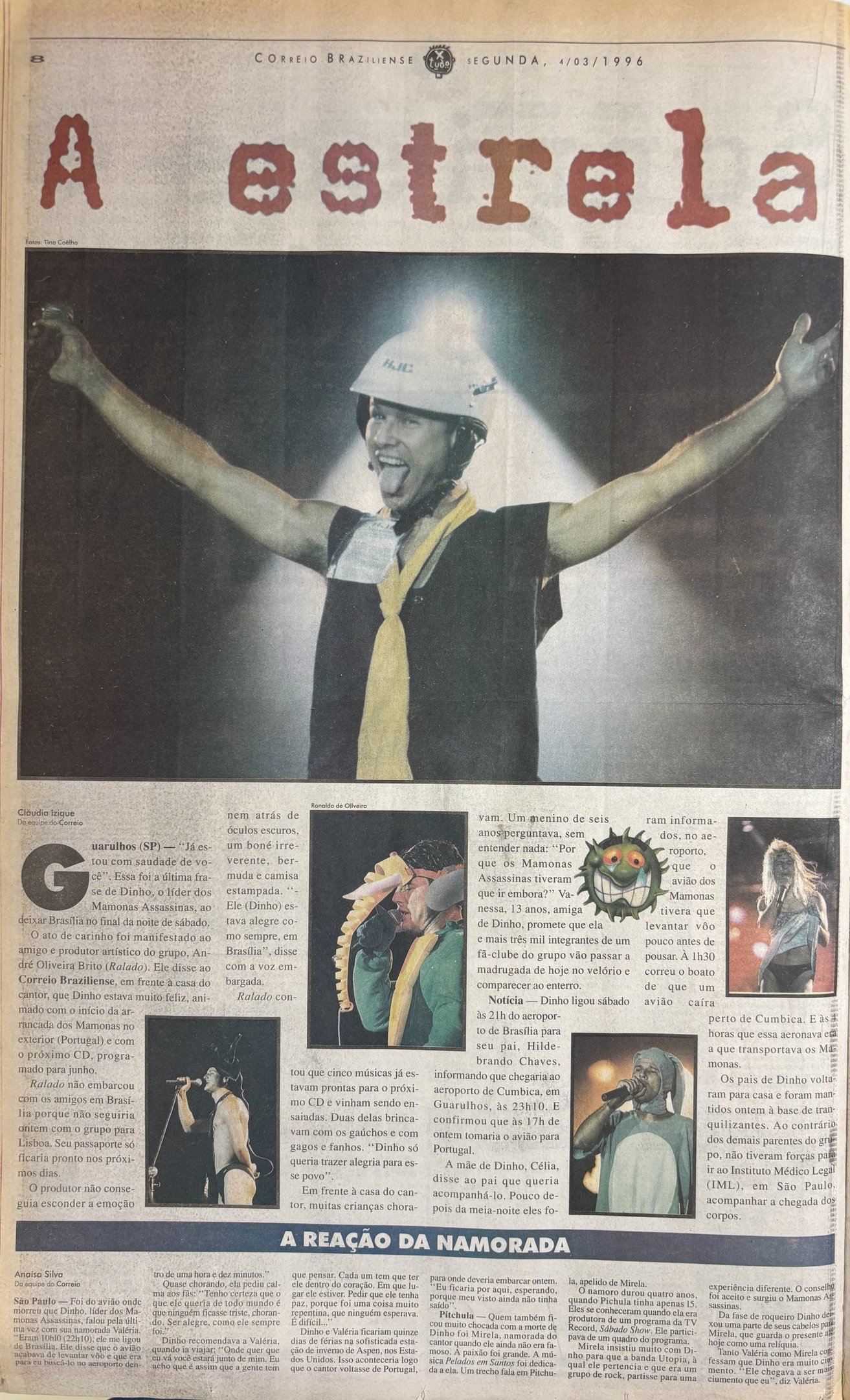 Acervo da cobertura do Correio Braziliense sobre o acidente que vitimou os integrantes da banda Mamonas Assassinas 