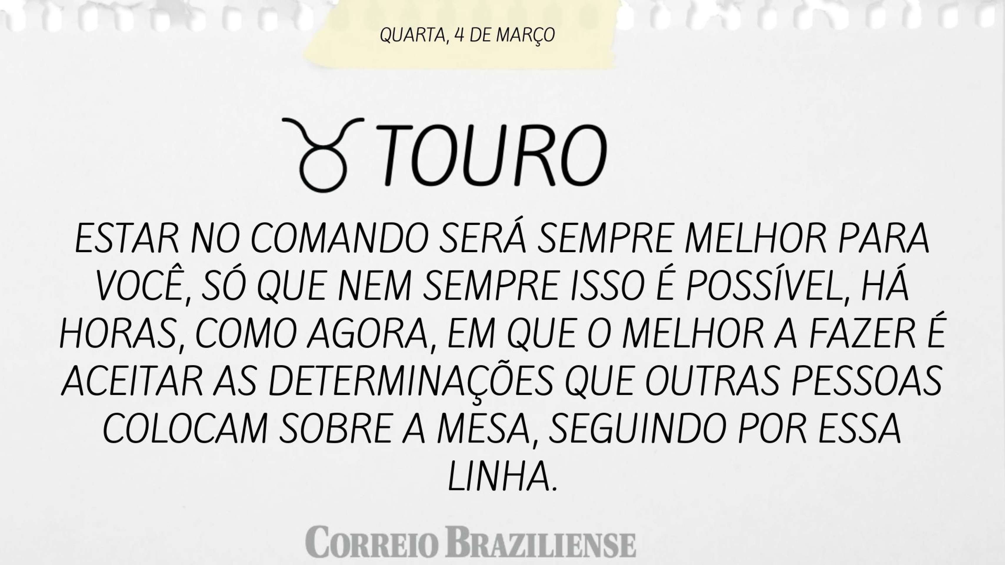 Hor&oacute;scopo desta quarta (4/3)  