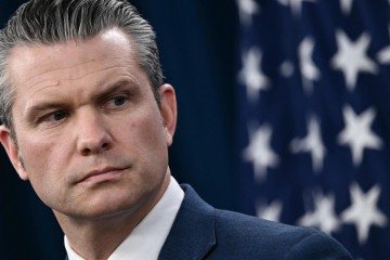 O secretário de Guerra dos Estados Unidos, Pete Hegseth: posição firme contra o Irã -  (crédito: Agência France-Presse)