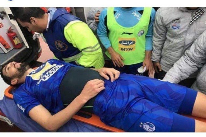 O dia em que Padovani se lesionou gravemente a serviço do Esteghlal Tehran, em 24 de fevereiro de 2018