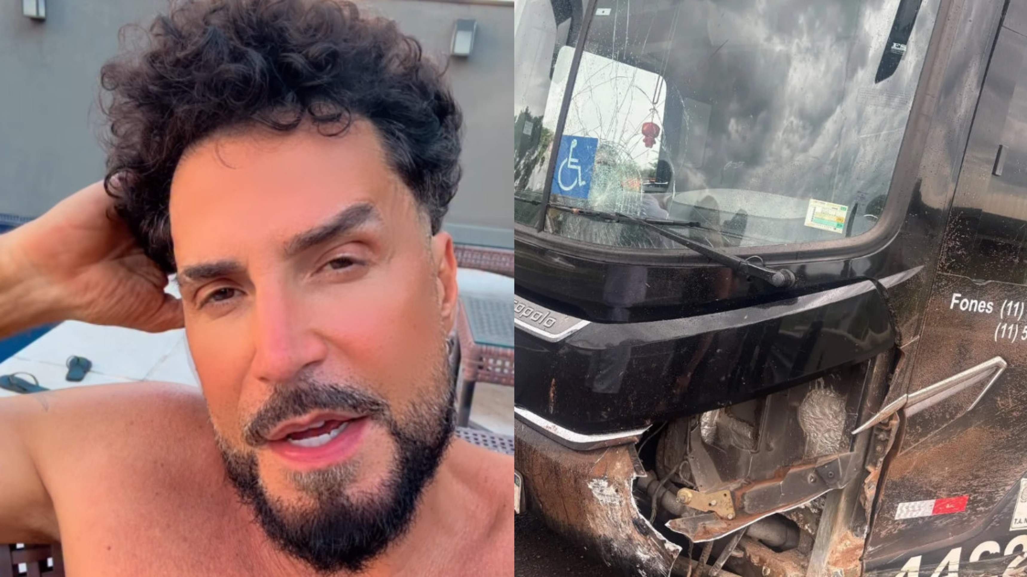 Latino sofre acidente grave após ônibus perder o controle em rodovia