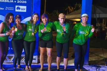 Gehysa Lago, integrante da equipe do Remo Brasília, afirma que ganhar em casa tem um gostinho melhor -  (crédito: Luiz Fellipe Alves/CB/DA Press)