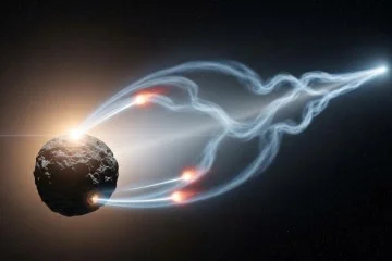 Concepção artística do cometa 3I/Atlas com base no artigo científico -  (crédito: Whisk/Google IA)