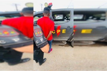 Homem foi preso na BR-070, em Águas Lindas -  (crédito: Divulgação/PCGO) -Homem foi preso na BR-070, em Águas Lindas -  (crédito: Divulgação/PCGO)