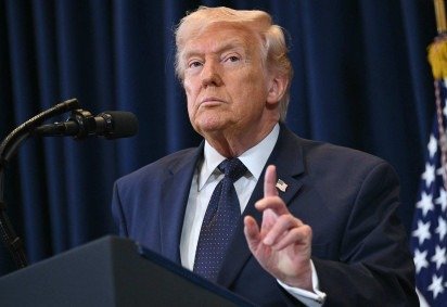 Trump falou ainda que número de mortos nos ataques já ultrapassa mais de 30 mil pessoas -  (crédito:  SAUL LOEB / AFP) -Trump falou ainda que número de mortos nos ataques já ultrapassa mais de 30 mil pessoas -  (crédito:  SAUL LOEB / AFP)