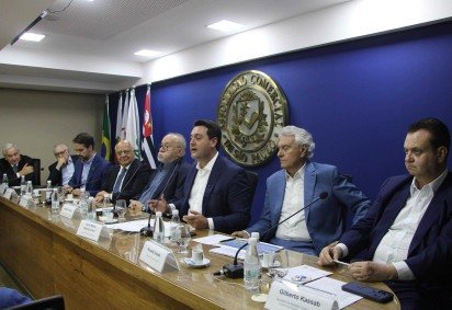 Kassab e os três cotados à candidatura do PSD ao Planalto participaram de evento da Associação Comercial de São Paulo (ACSP) -  (crédito: Cesar Bruneli/ACSP) -Kassab e os três cotados à candidatura do PSD ao Planalto participaram de evento da Associação Comercial de São Paulo (ACSP) -  (crédito: Cesar Bruneli/ACSP)