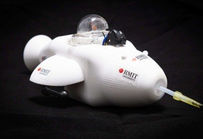 O minibot eletrônico Dolphin, projetado pela RMIT, está equipado com um sistema de filtro e bomba frontal para remover óleo da superfície da água -  (crédito: Peter Clarke, Universidade RMIT) -O minibot eletrônico Dolphin, projetado pela RMIT, está equipado com um sistema de filtro e bomba frontal para remover óleo da superfície da água -  (crédito: Peter Clarke, Universidade RMIT)
