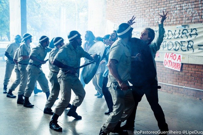 Gravação de O pastor e o guerrilheiro na Universidade de Brasília 