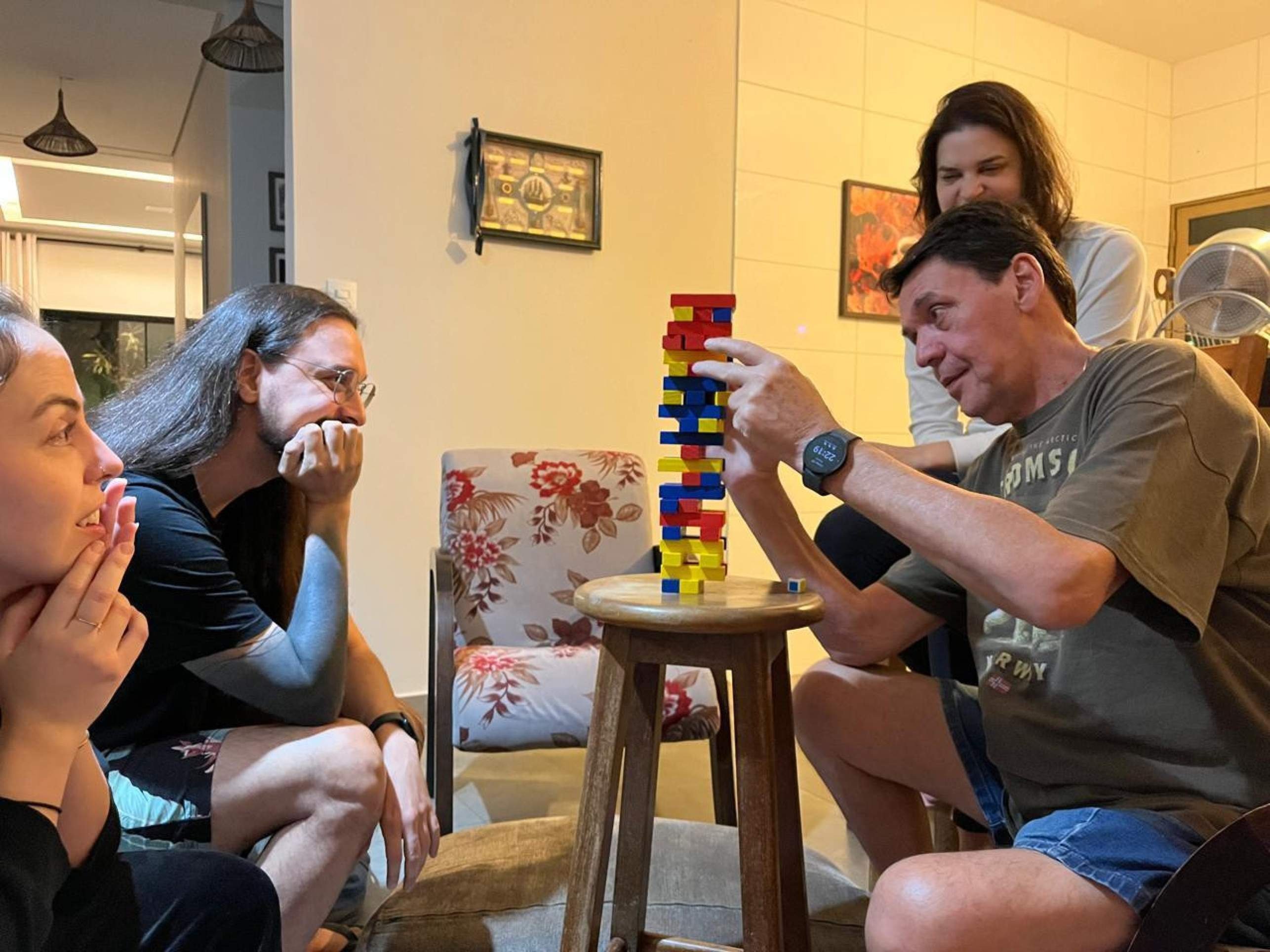 Neto com os filhos, Alexandre, Guilherme e Mariana