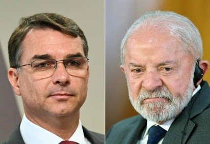 Flávio Bolsonaro e Lula são os principais nomes da disputa presidencial -  (crédito: Evaristo Sa / AFP)