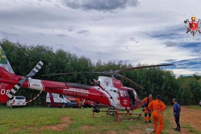 Homem é ferido em trilha e resgatado por helicóptero - (crédito: Material cedido ao Correio) Homem é ferido em trilha e resgatado por helicóptero - (crédito: Material cedido ao Correio)