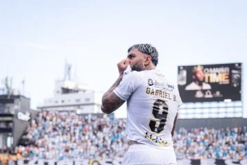 Gabigol marcou o gol que evitou a derrota do Santos -  (crédito: Santos FC/Divulgação) -Gabigol marcou o gol que evitou a derrota do Santos -  (crédito: Santos FC/Divulgação)