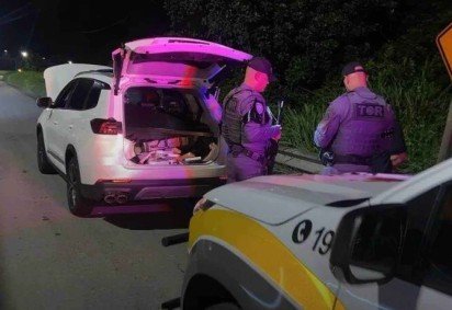 Agente foi abordado após passar pela praça de pedágio sentido São Paulo -  (crédito: Divulgação/PM) -Agente foi abordado após passar pela praça de pedágio sentido São Paulo -  (crédito: Divulgação/PM)