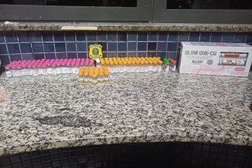 Ao todo, foram apreendidas 196 ampolas de medicamentos para emagrecimento de origem paraguaia -  (crédito: PRF/Reprodução)