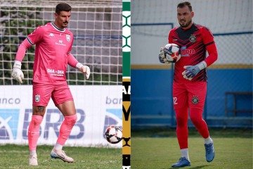 Renan Rinaldi e Michael Henrique defenderam p&ecirc;naltis nas &uacute;ltimas conquistas de Gama e Sobradinho -  (crédito: Filipe Fonseca/Gama e Eduardo Ronque/Sobradinho)