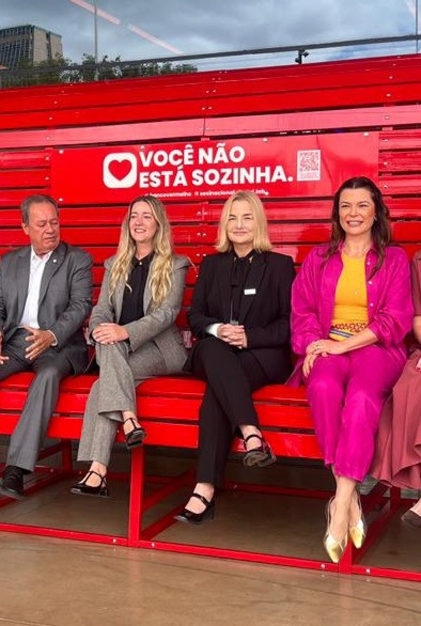 Da esquerda para a direita: Ricardo Alban, presidente do CNI; Paula Limongi, vice-presidente do IBV; Andr&eacute;a Rodrigues, presidente do IBV; e Marcela Passamani, secret&aacute;ria de Justi&ccedil;a e Cidadania