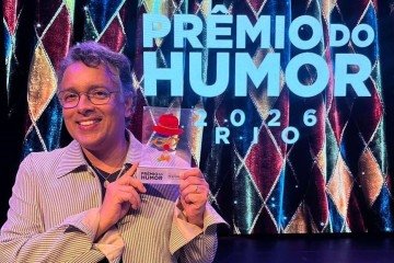 Rodrigo Fagundes e seu Prêmio de Humor 2026 -  (crédito: Divulgação)