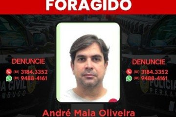 André Maia Oliveira, 47 anos, está foragido após invadir prédio da ex-companheira com galão de gasolina e disparar contra a porta da vítima -  (crédito: Reprodução/Instagram )