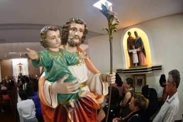 Missa de São José dos Operários reúne fiéis na Asa Norte -  (crédito: Ed Alves / CB)