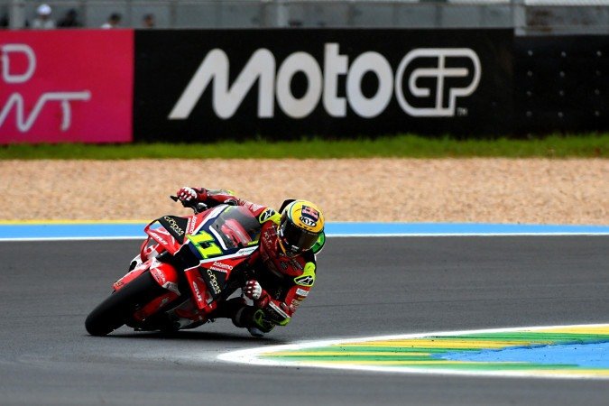 Diogo Moreira em a&ccedil;&atilde;o durante treinos livres do MotoGP em Goi&acirc;nia